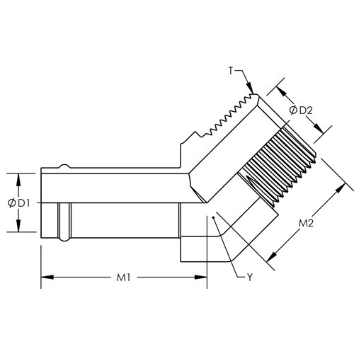 New Male Hose Barb x Male NPT 45 DEG Steel Fitting Multiple Sizes Available 4503