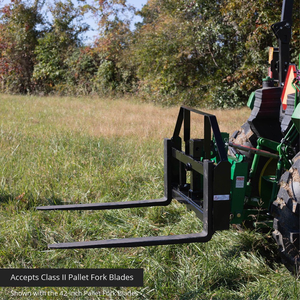 Titan Attachments Pallet Fork Frame with 60" Fork Blades, Fits Cat 1 & 2