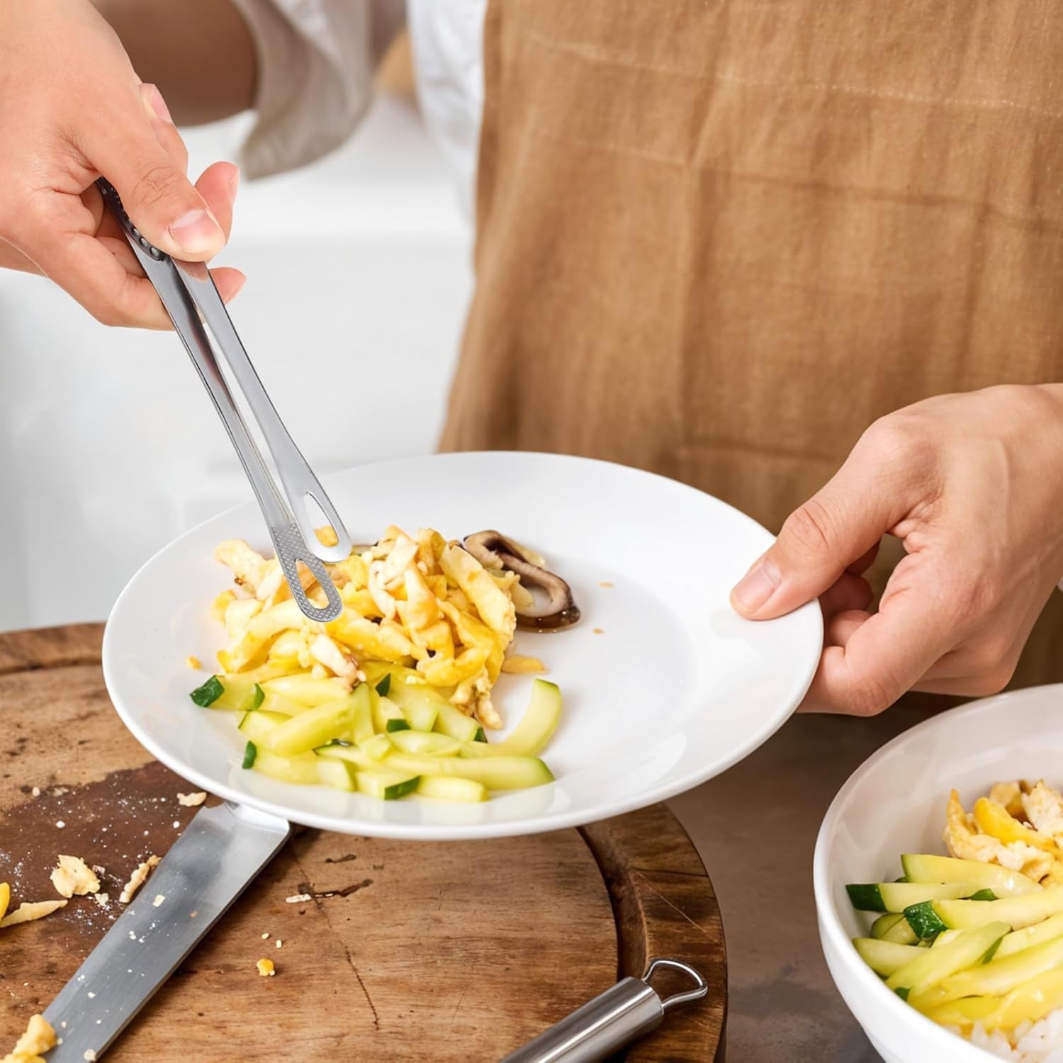 2× Stainless Steel Grill Tongs Cooking BBQ Steak Clamp Pastry Kitchen Tweezers