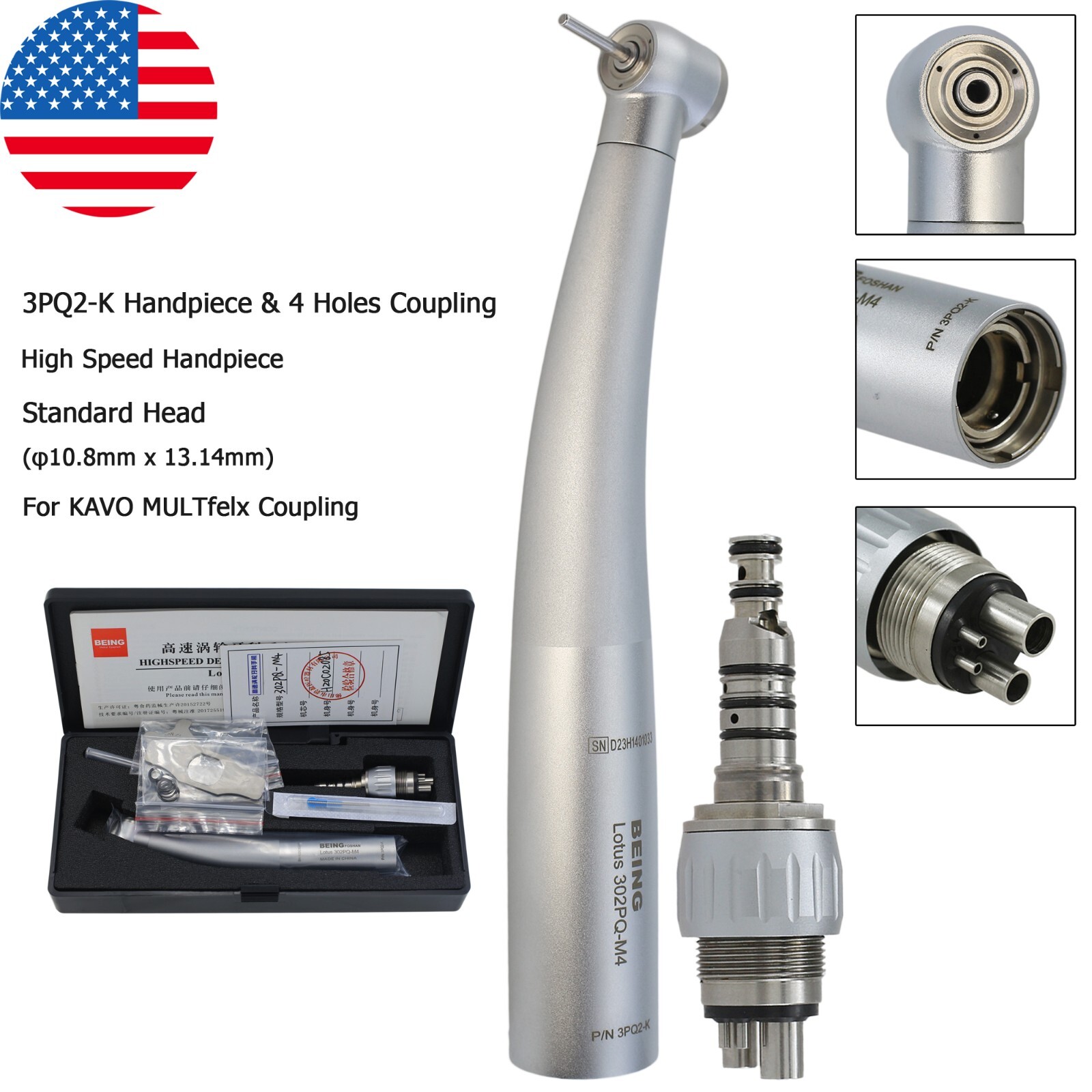 BEING Dental High Speed Fiber Optic LED Handpiece For KaVo MULTIflex NSK Coupler
