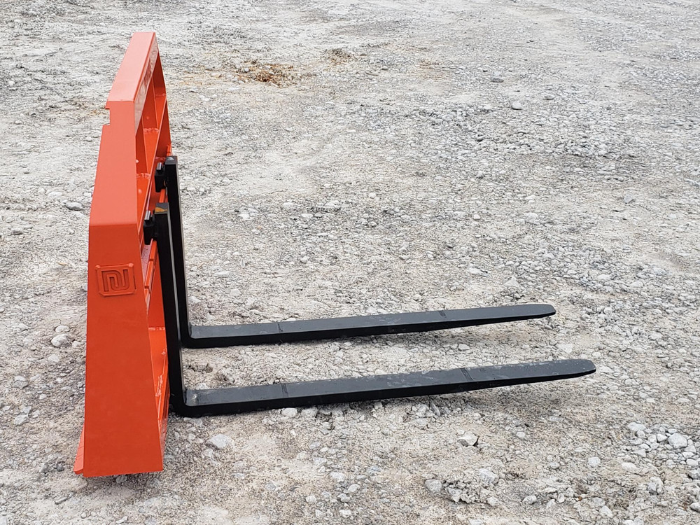 72" Root Grapple Bucket and 42" Long Pallet Forks Attachment Combo Quick Attach