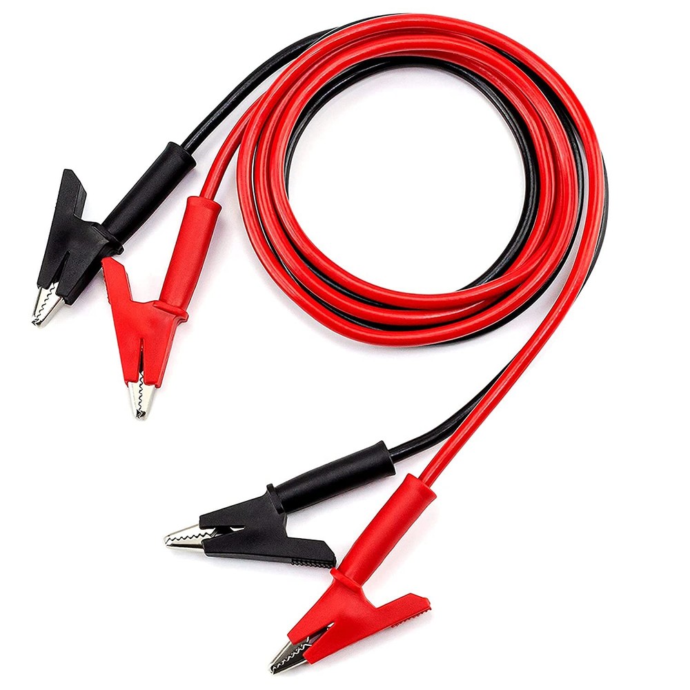 Dual Alligator Clips Electrical Test Leads 3.3ft Red/Black