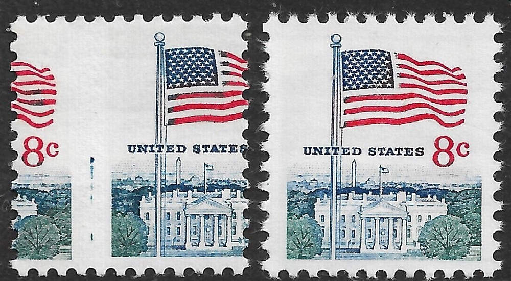 US Stamp #1338F 8c. Flag Misperf Error MNH