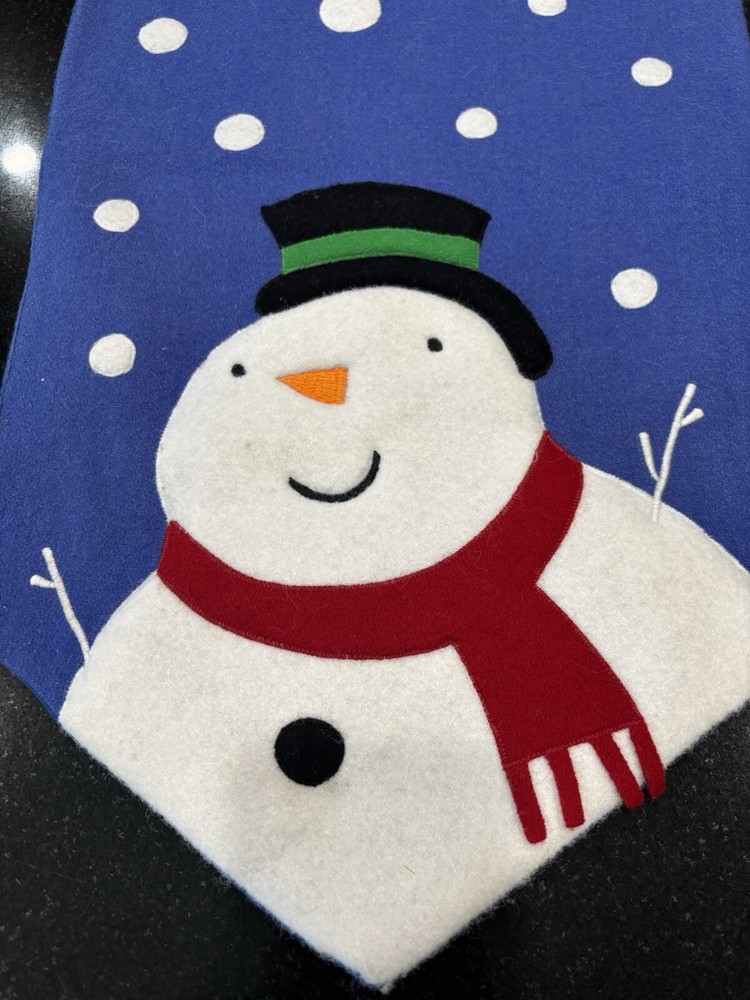 Snowman Christmas Table Runner Blue 52” Long