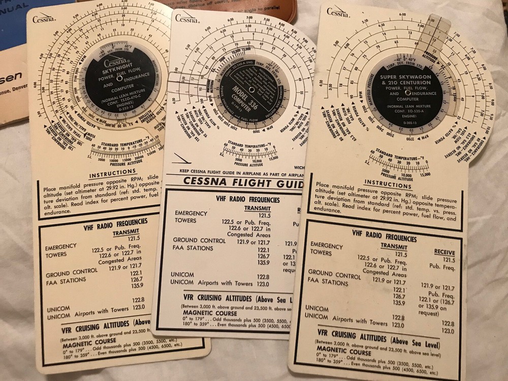 Vtg Air Navigation tools CPU ROTARY PLOTTER JEPPESEN COMPUTERS CESSNA Guides etc