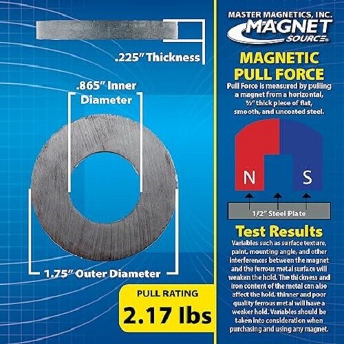 2 Pack Ceramic Ring Magnets Ferrite Strong Magnetic Material