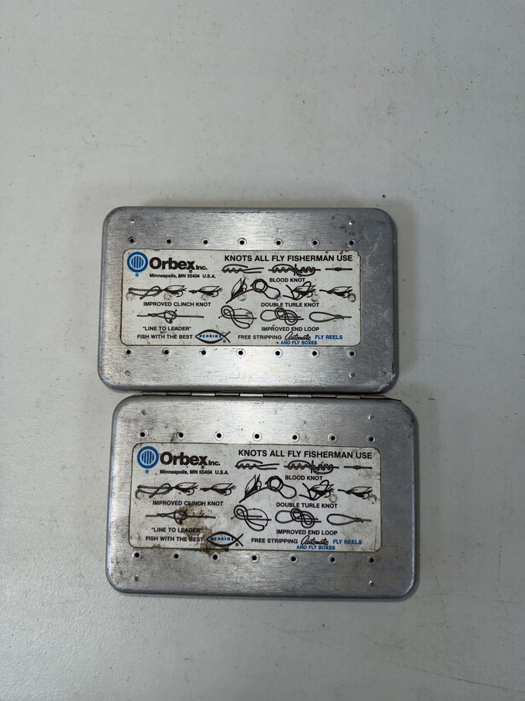 vintage Perrine Orbex aluminum fly boxes