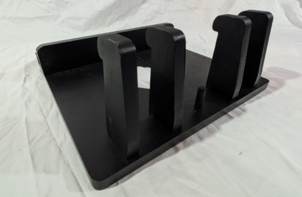 Solid Wood Ping Pong Paddle & Dart Holder Wall Mount Rack Organizer Black