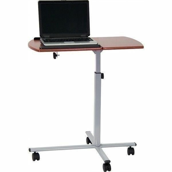 Cherry Laptop Rolling Desk Table Stand Notebook Computer Mobile Portable Cart