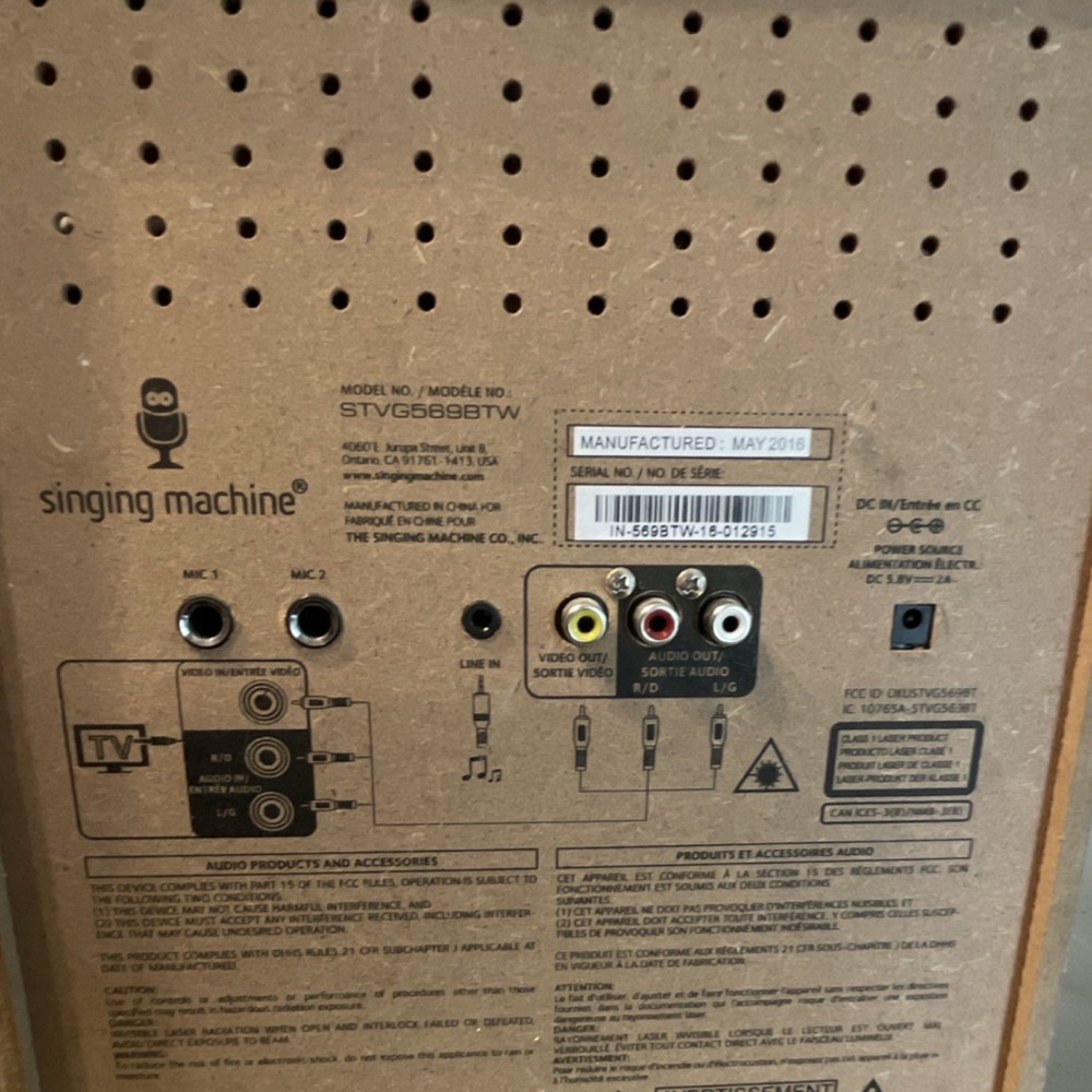 The Singing Machine STVG5698TW Bluetooth Karaoke System with Screen