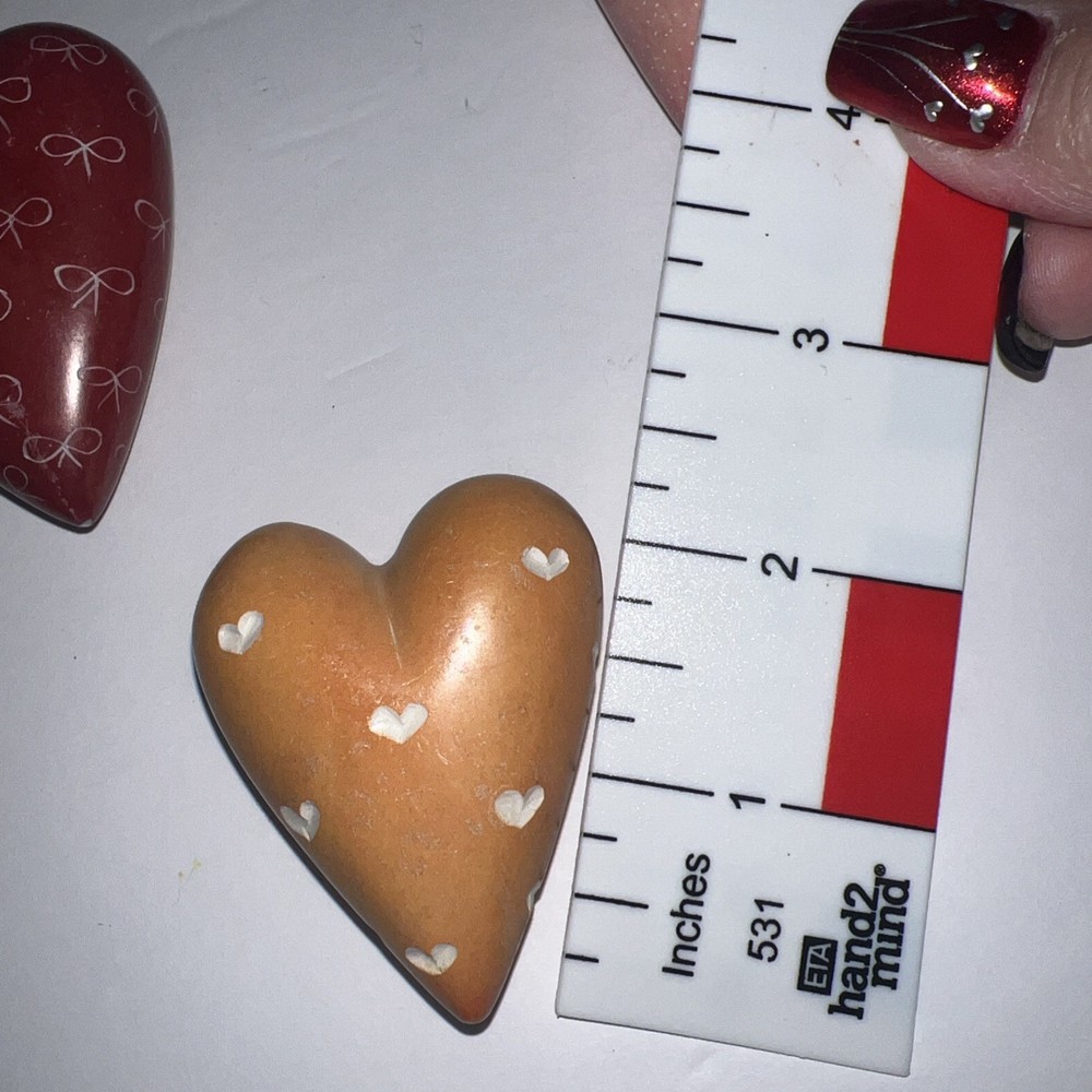 Decorative Marble Hearts X3