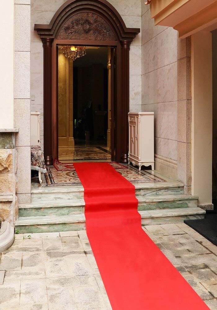 Movie Night Red Aisle Runner 24 in × 15 ft Red Carpet Event Runner Wedding Ru...