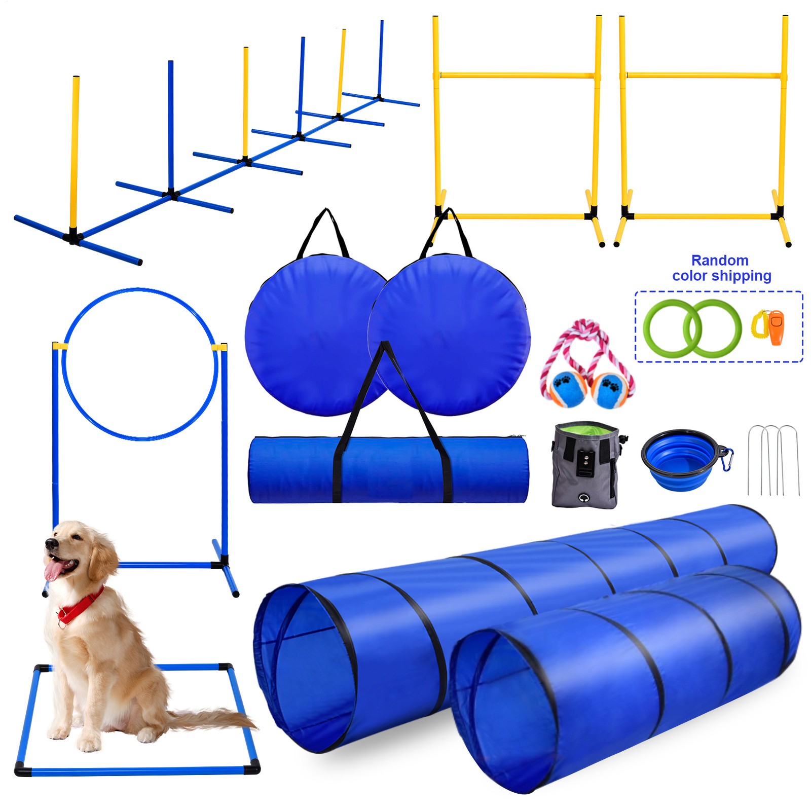 Dog Agility Course Backyard Set, Dog Obstacle Course Training Starter Kit
