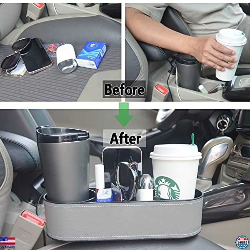 Car Cup Holder Expander Organizer,Multifunctional Cup Drink Holders with PU