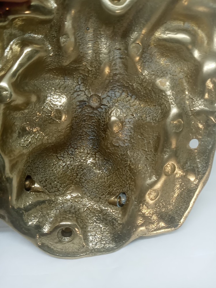 Vtg. Brass Cast Lion Head Door Knocker. Solid. Heavy.
