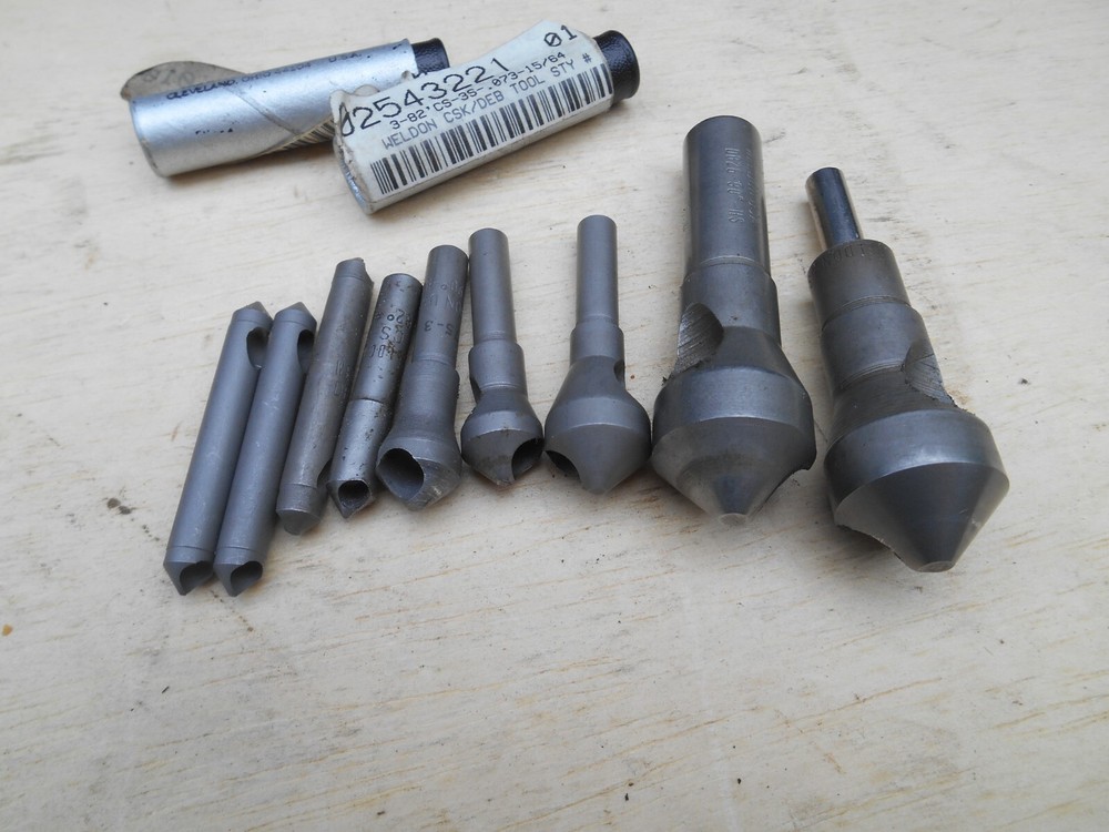 WELDON ZERO FLUTE DEBURRING TOOLS & COUNTERSINKS  , CS-3S -8 TO  DB26-90 , 9 PCS