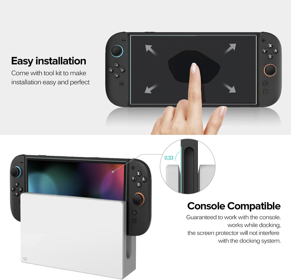Ivoler 4-Pack Tempered Glass Screen Protector Designed for Nintendo Switch 2 202
