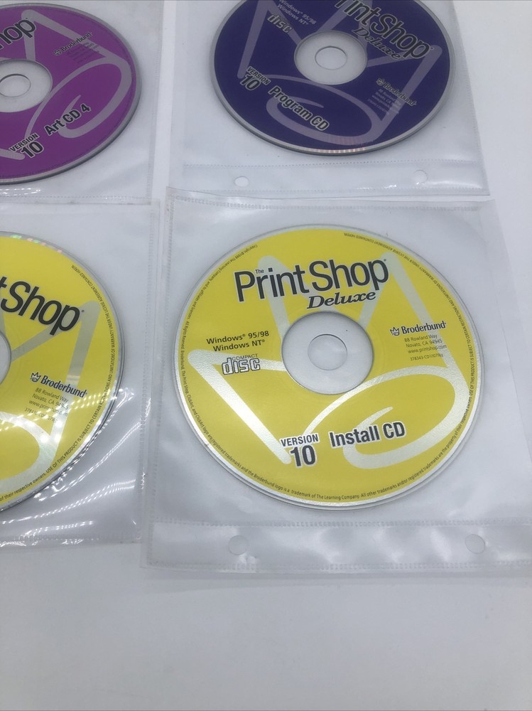 Broderbund Print Shop Version 10 Full Version for Windows 95/98/NT PCs 9 Discs