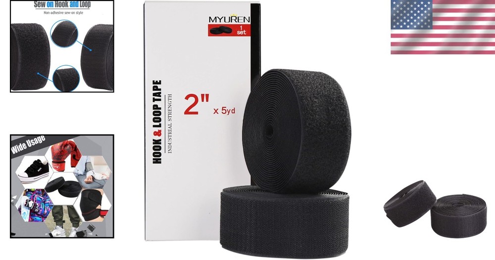 Reusable 2 Inch Sew-On Hook and Loop Fasteners - Ideal for DIY Sewing Projects
