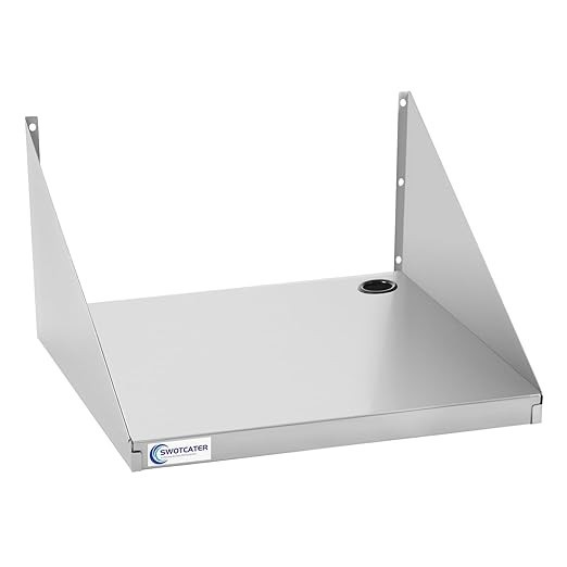 Stainless Steel Microwave Shelf, 18"x24" 200 lb Heavy Duty Metal Appliance Wall