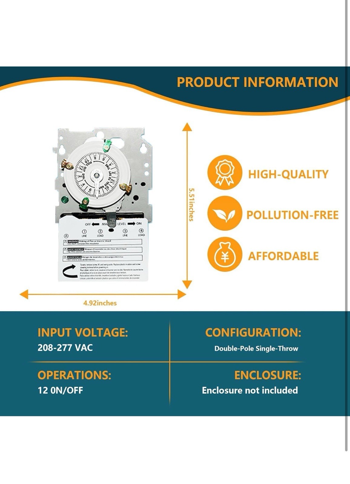 T104M Electromechanical Timer Switch Versatile Scheduling Manual Override,1-12