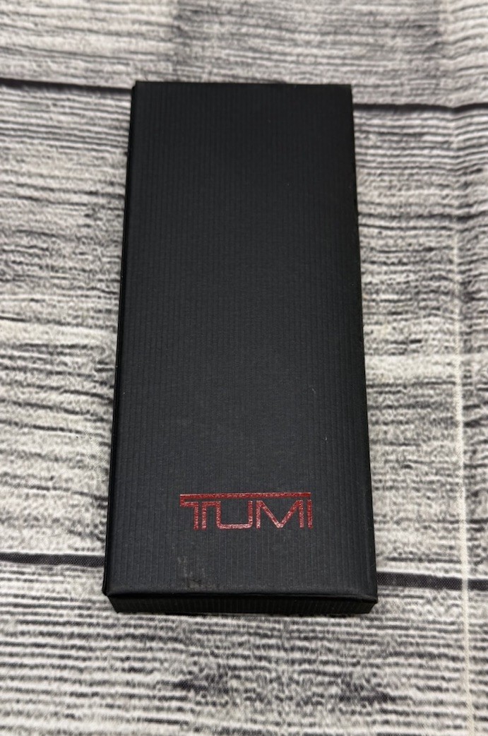 NEW TUMI Black / Red Leather Name Tag For Any TUMI Luggage Bag Backpack