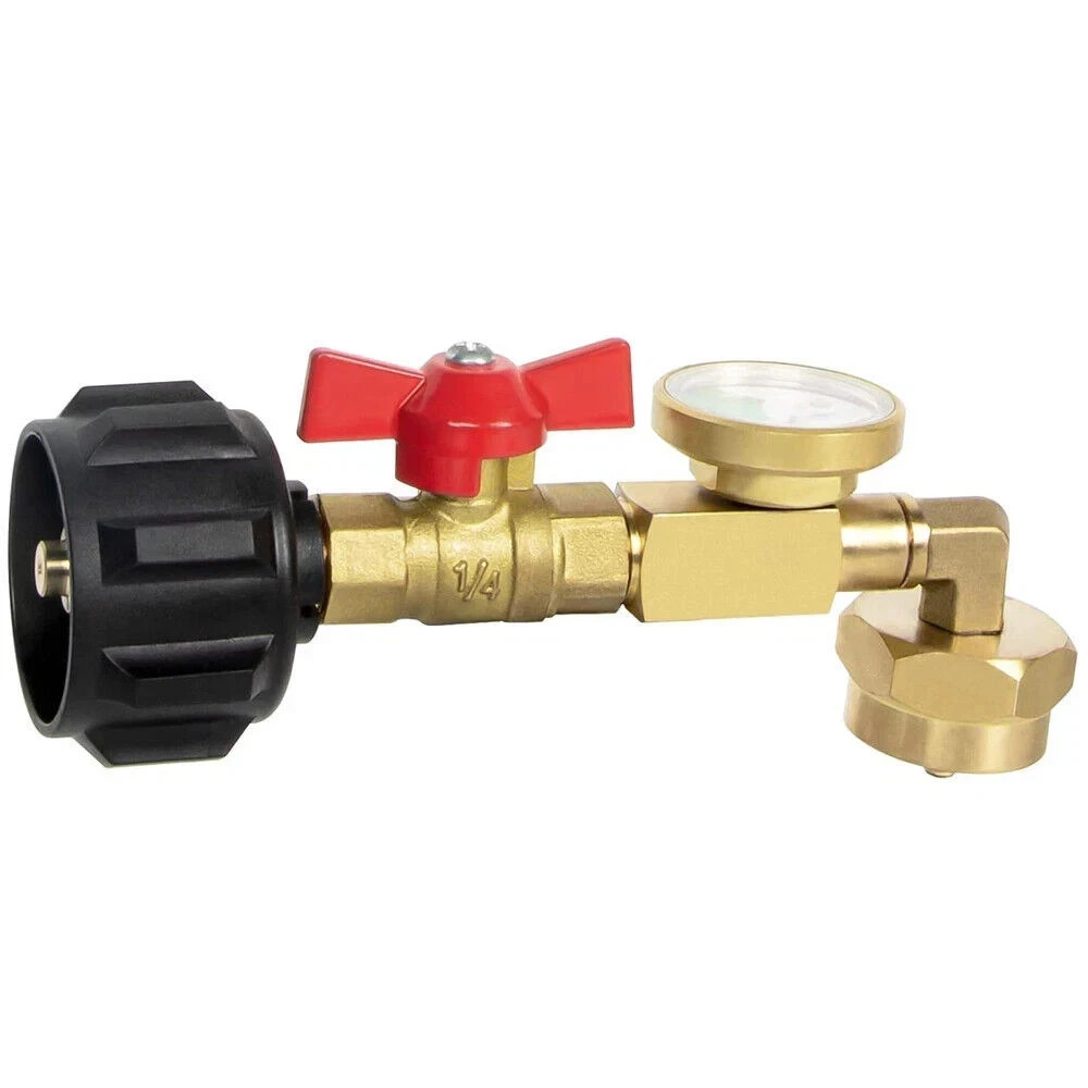 1Lb To 20Lb Tank Propane Refill Adapter With Gauge And ON-Off Control Valve US