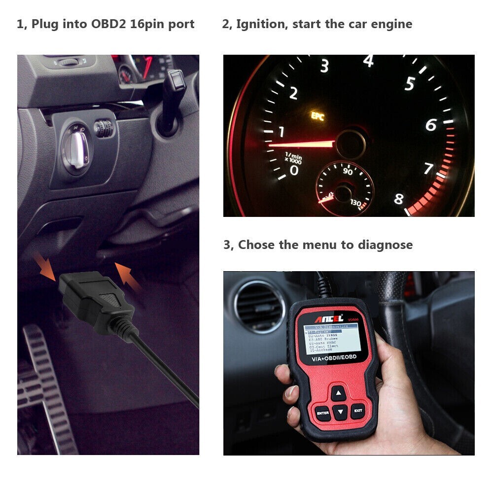 All System OBD2 Scanner Car Code Reader Engine ABS SRS OIL EPB Diagnostic Tool