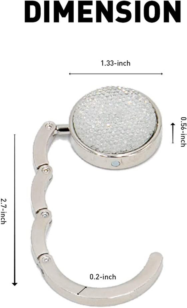 Foldable Purse Hook Floding Handbag Hanger Bling Rhinestone Bag Holder for Table