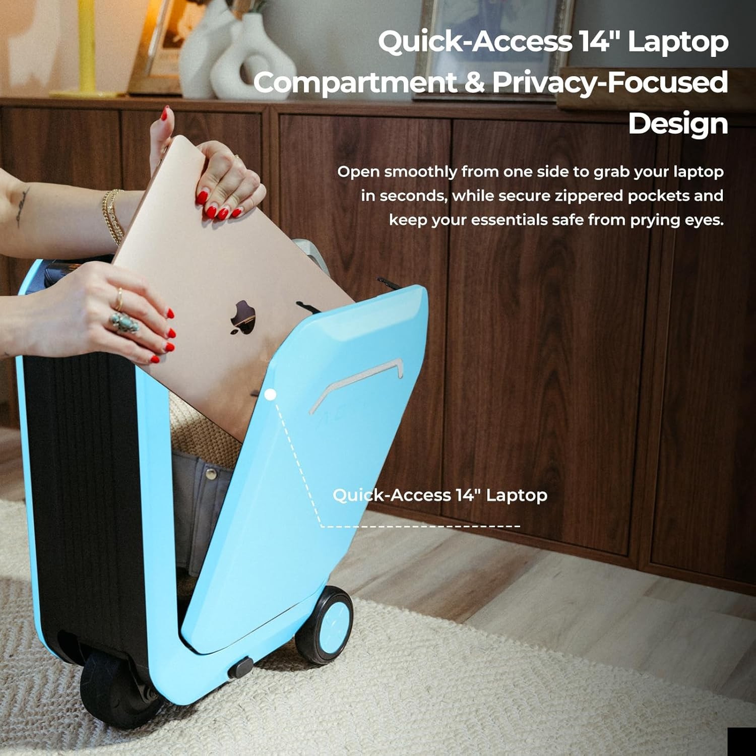 AOTOS Smart Ridable Electric Suitcase 31L Travel Riding Luggage Scooter