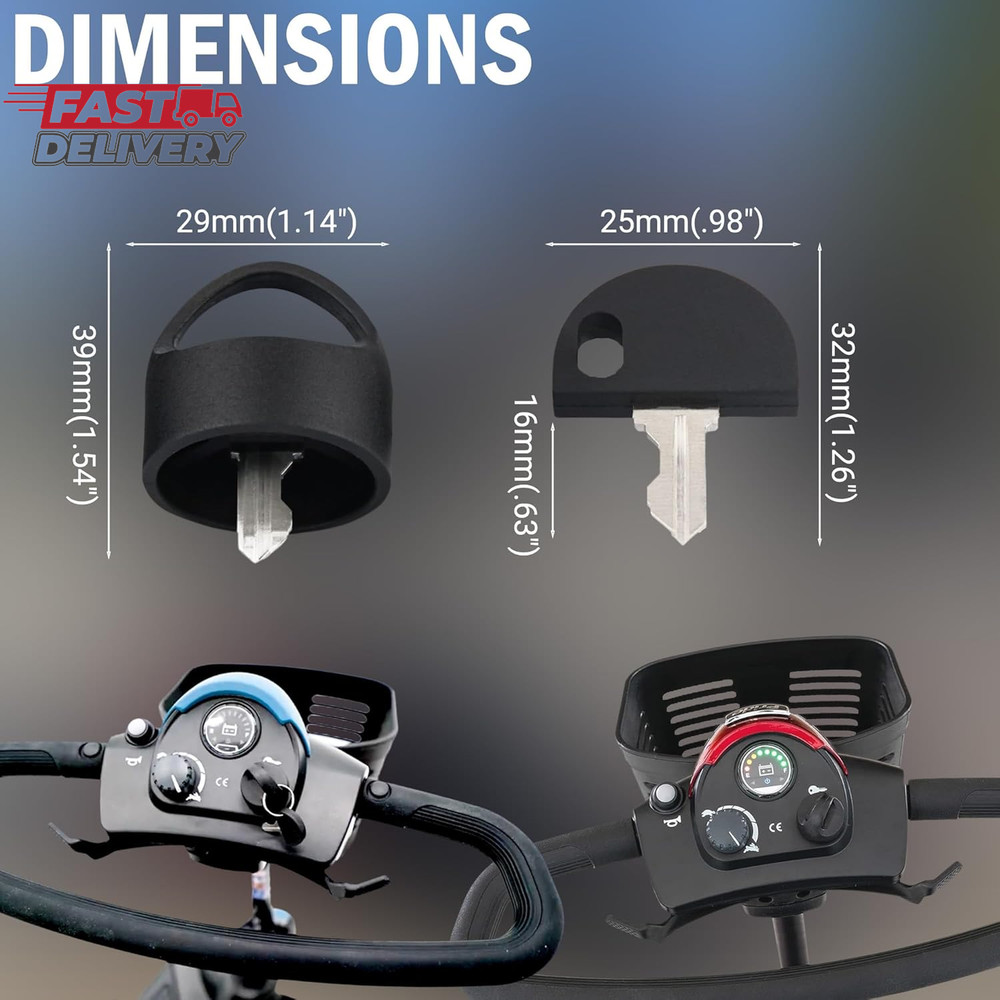 Pride Mobility Scooter Replacement Key Set Compatible with Go-Go Elite Traveller