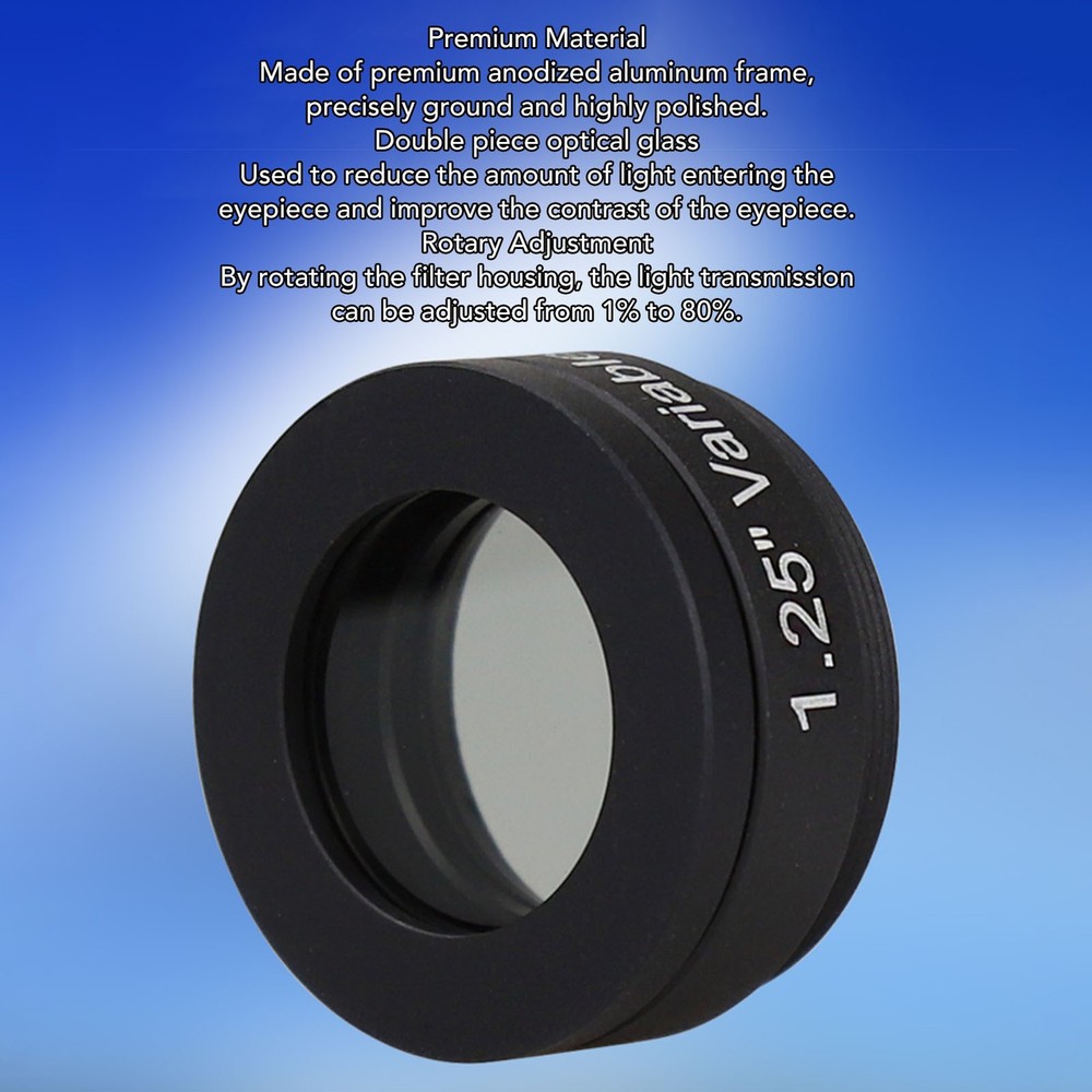 1.25in Telescope Polarizing Filter Variable Linear Double Optical Glass BEA