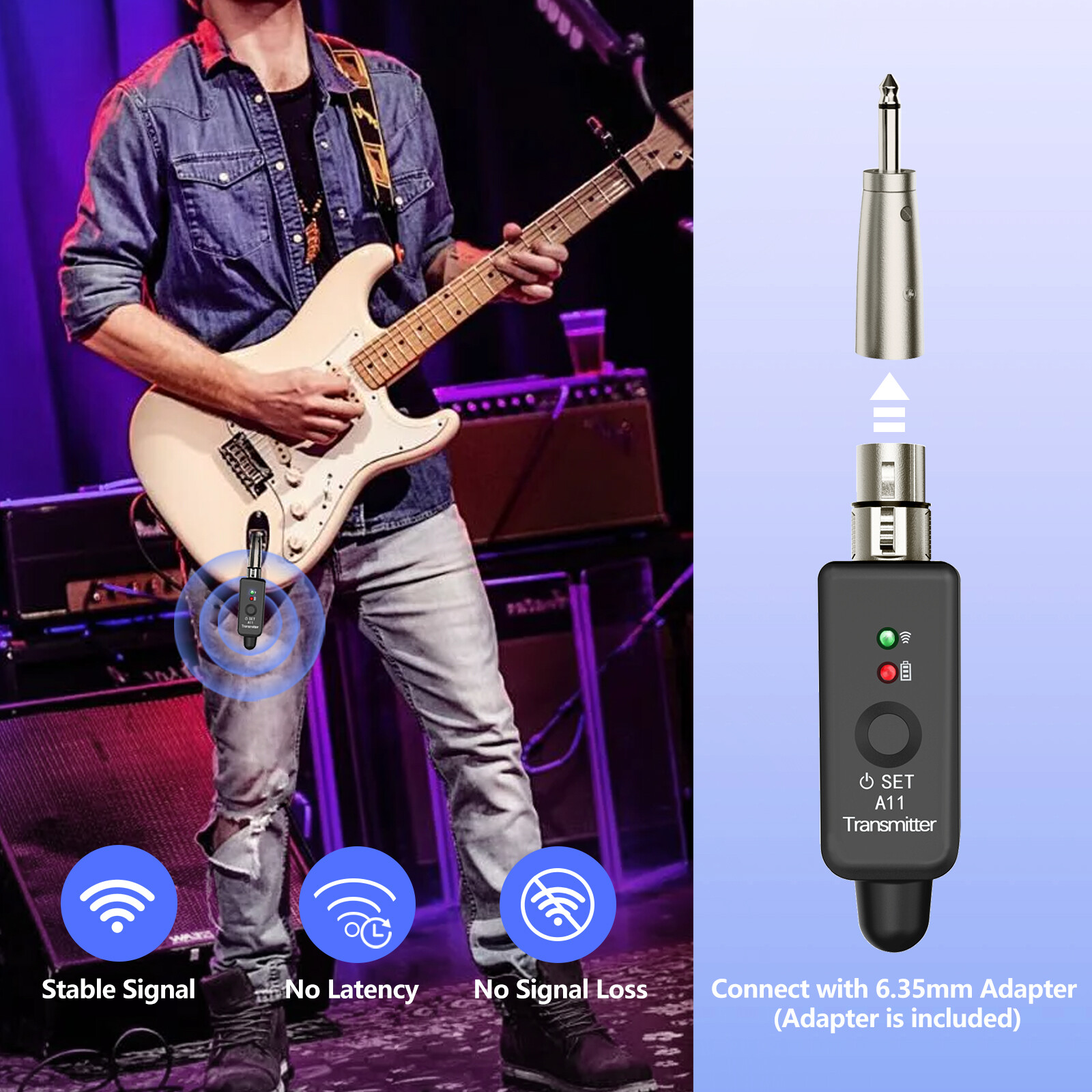 Wireless XLR Microphone System for Dynamic Microphone PA System and Audio Mixer