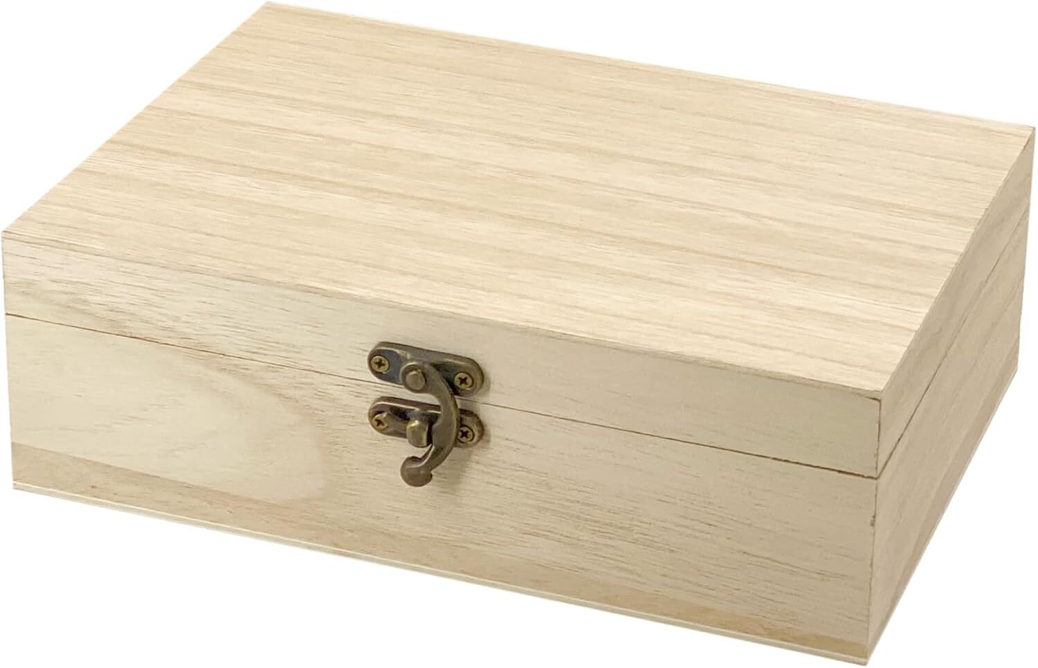 6 Pack Unfinished Wood box with Lid Crafts Wooden Box for DIY Arts Project (8...