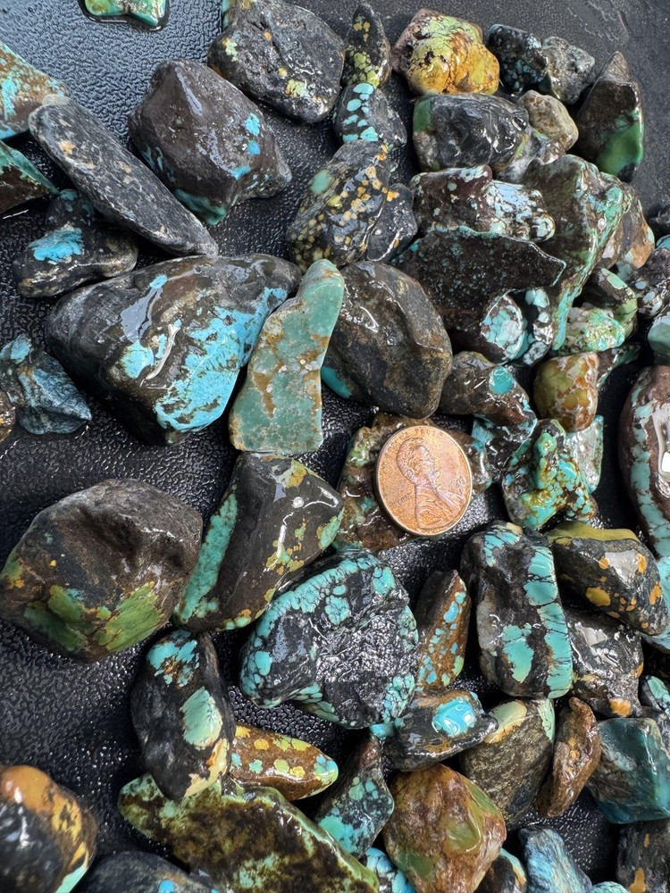 One Pound stabilized Turquoise small nuggets assorted mine free shipping
