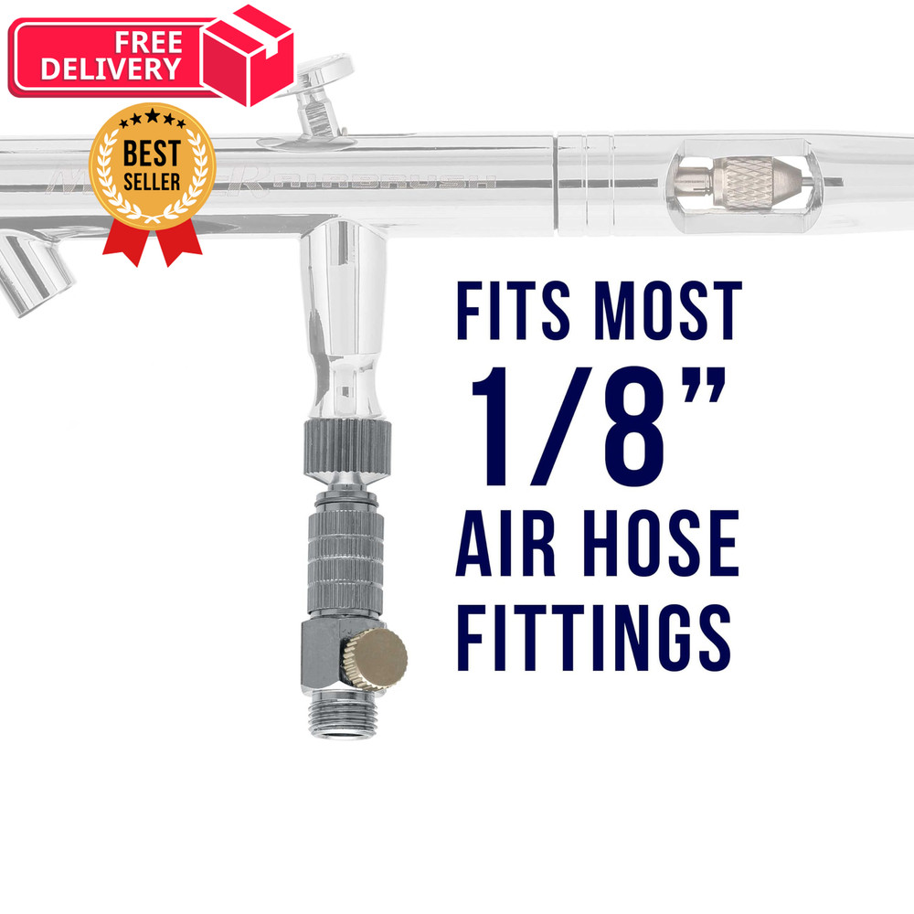 Master Airbrush Quick Release Disconnect Coupling with Plug 1/8 Inch, Silver