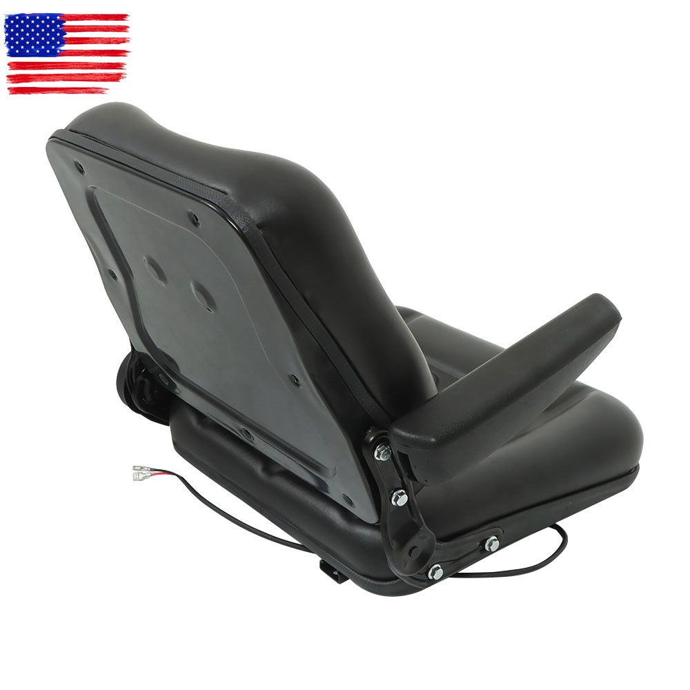 Universal Forklift Seat Fold Down Tractor Seat Adjustable Back & Armrest