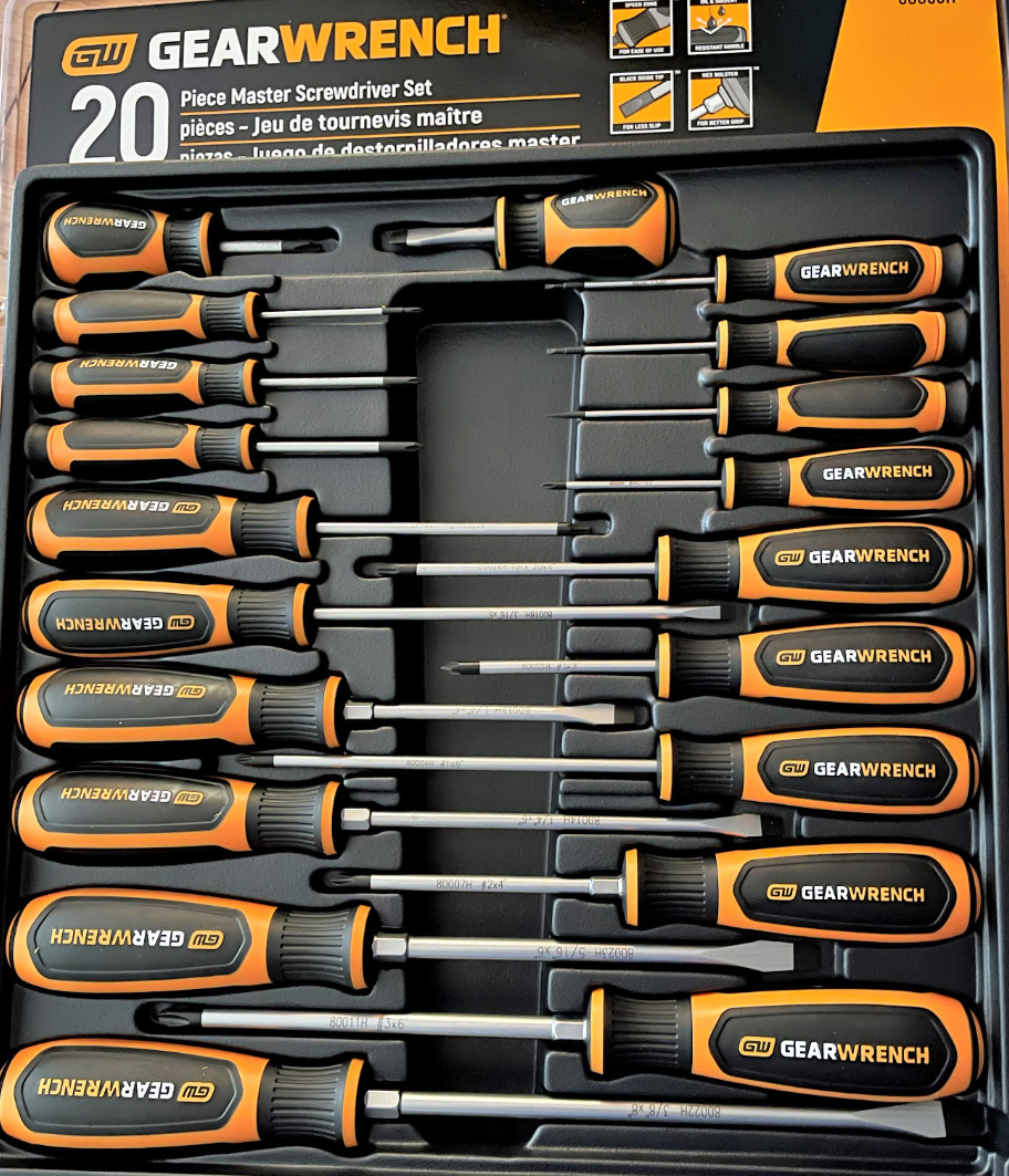 GearWrench 80066H - 20 Piece Phillips/Slotted/Torx Dual Material Screwdriver Set