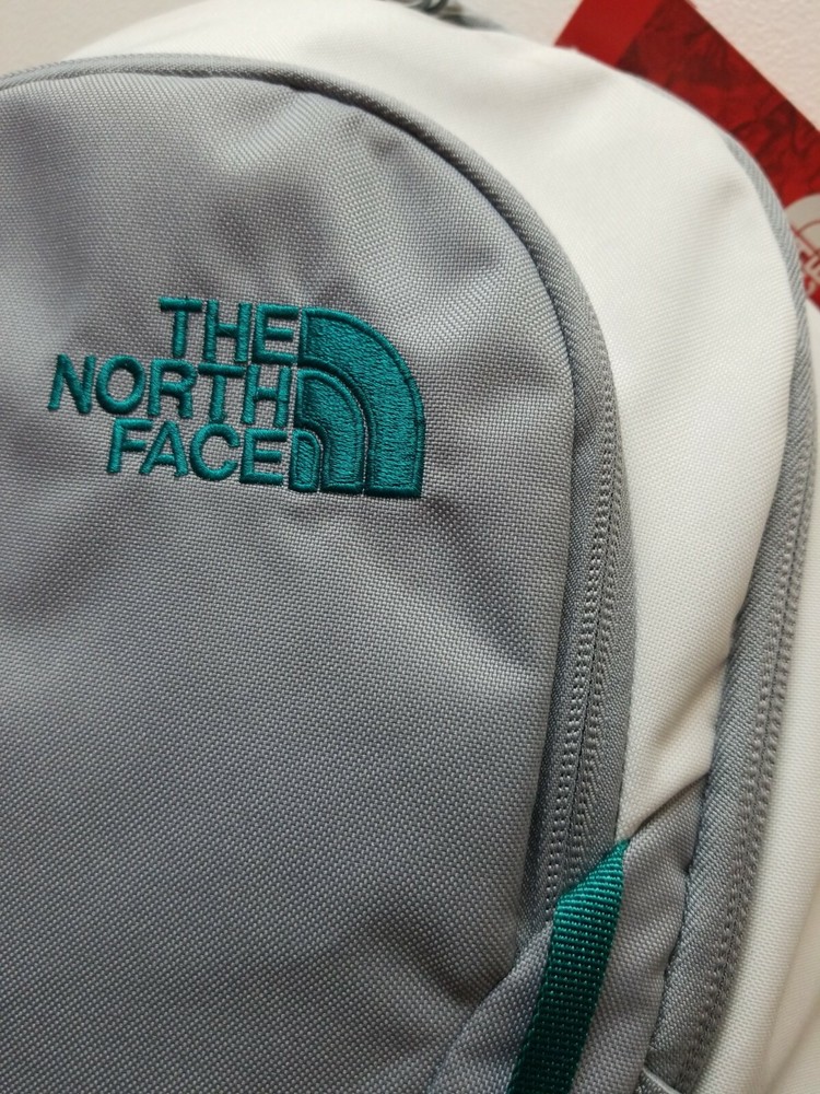 North Face Backpack Vault Grey, Off White And Teal.