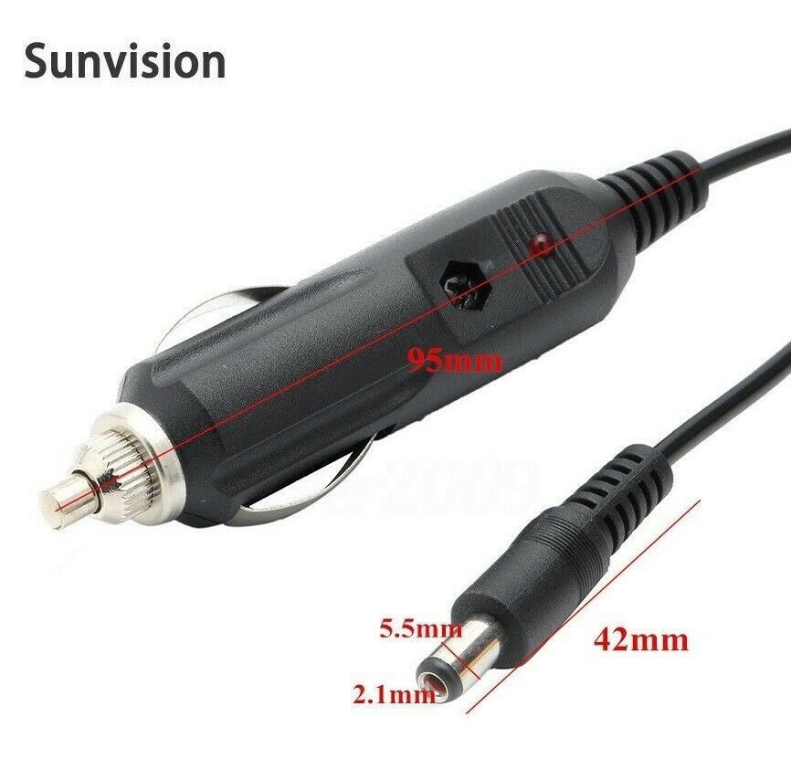 12V 24V Car Cigarette Lighter Power Charger to DC Power Plug 5.5x2.1mm Converter