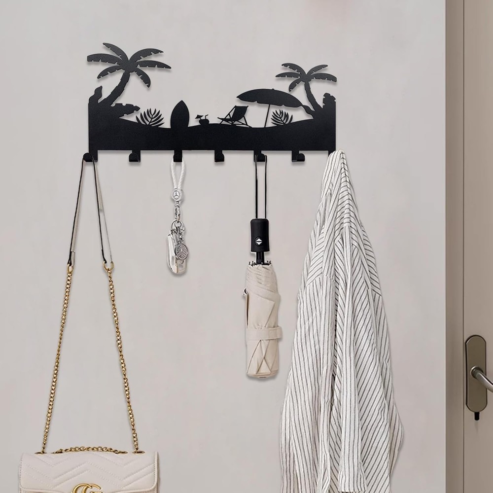Wall Mounted Key Rack | Metal Hook Organizer | Coco