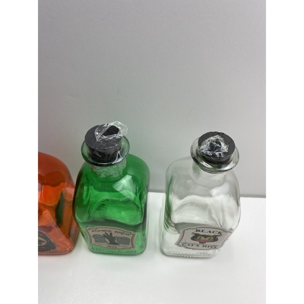halloween glass bottle decor 5pc set