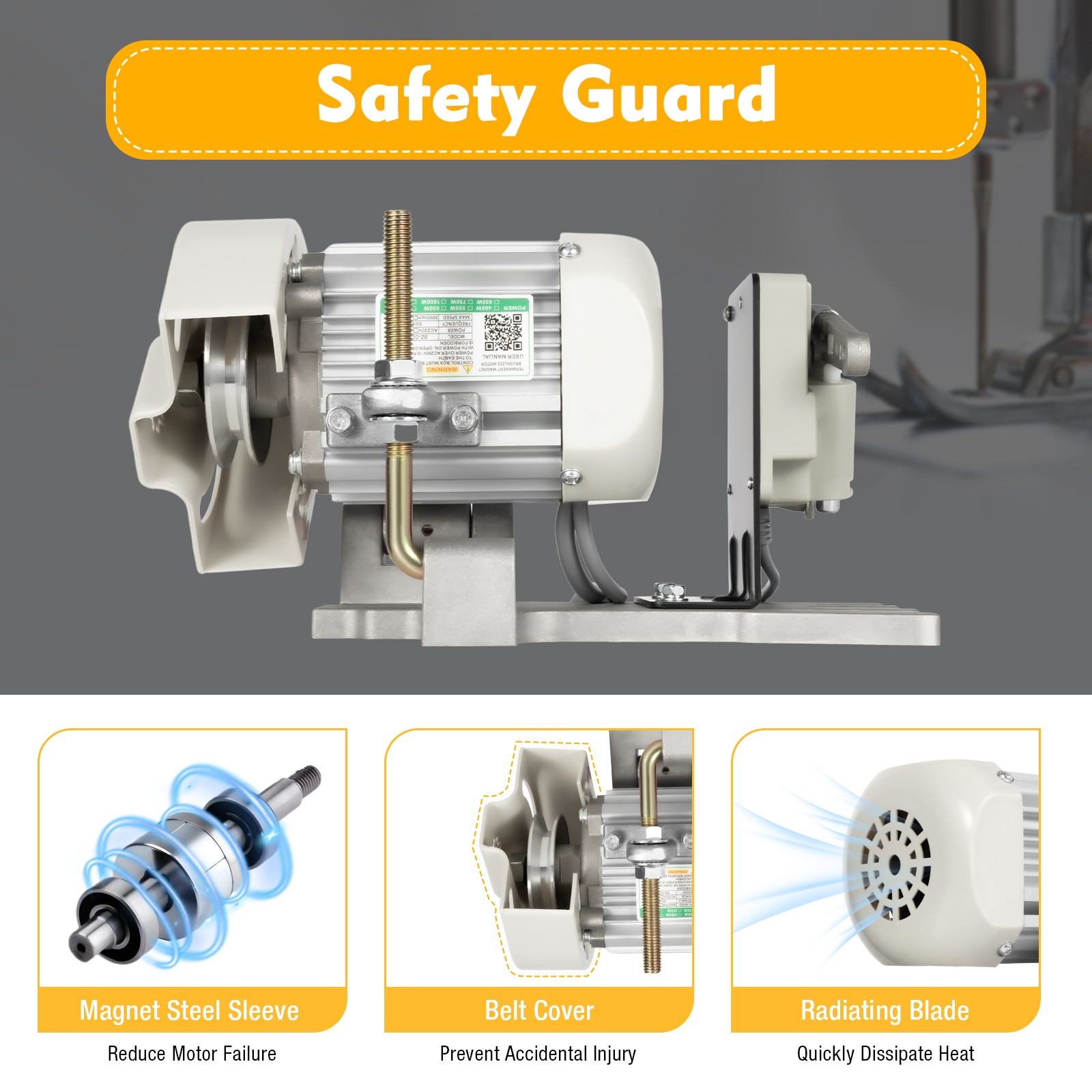 Electric Leather Skiver Skiving Peeling Machine & 600W Brushless Servo Motor Set