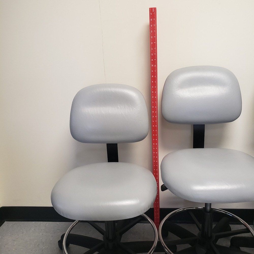 Light Gray Vinyl Tall Chair - Adjustable Height