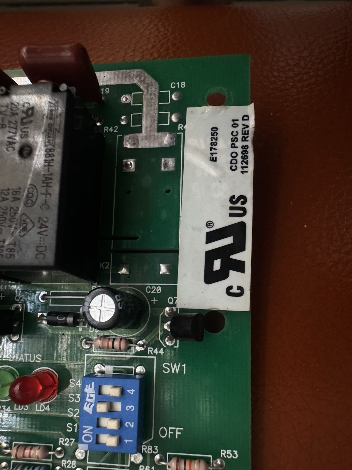 MD0902 Linear Garage Door Motor PCB 2 Relay Control Board E178250 112698 112695