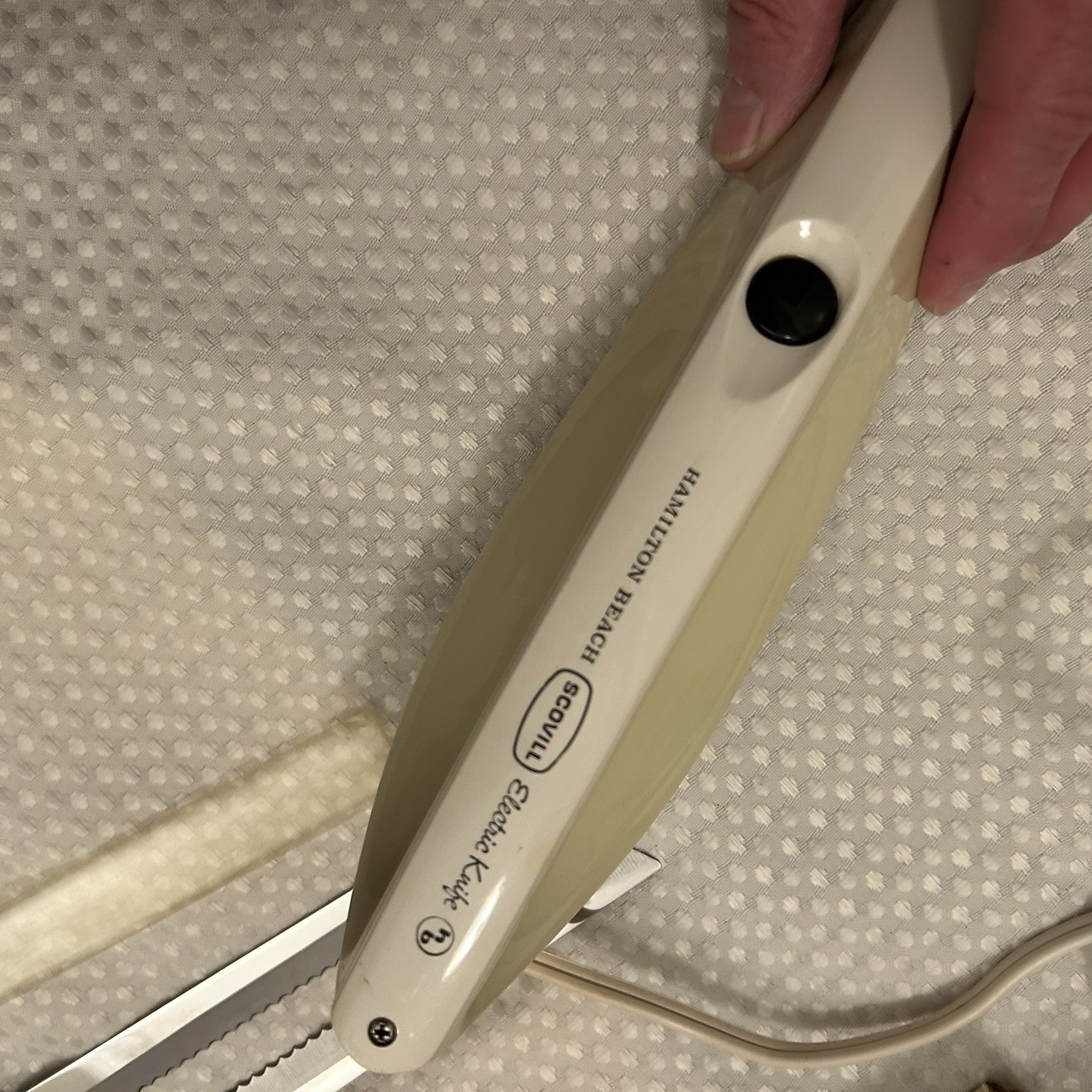 Hamilton Beach 275ALB Almond w/ Brown Trim Electric Knife Made In U.S.A. Tested