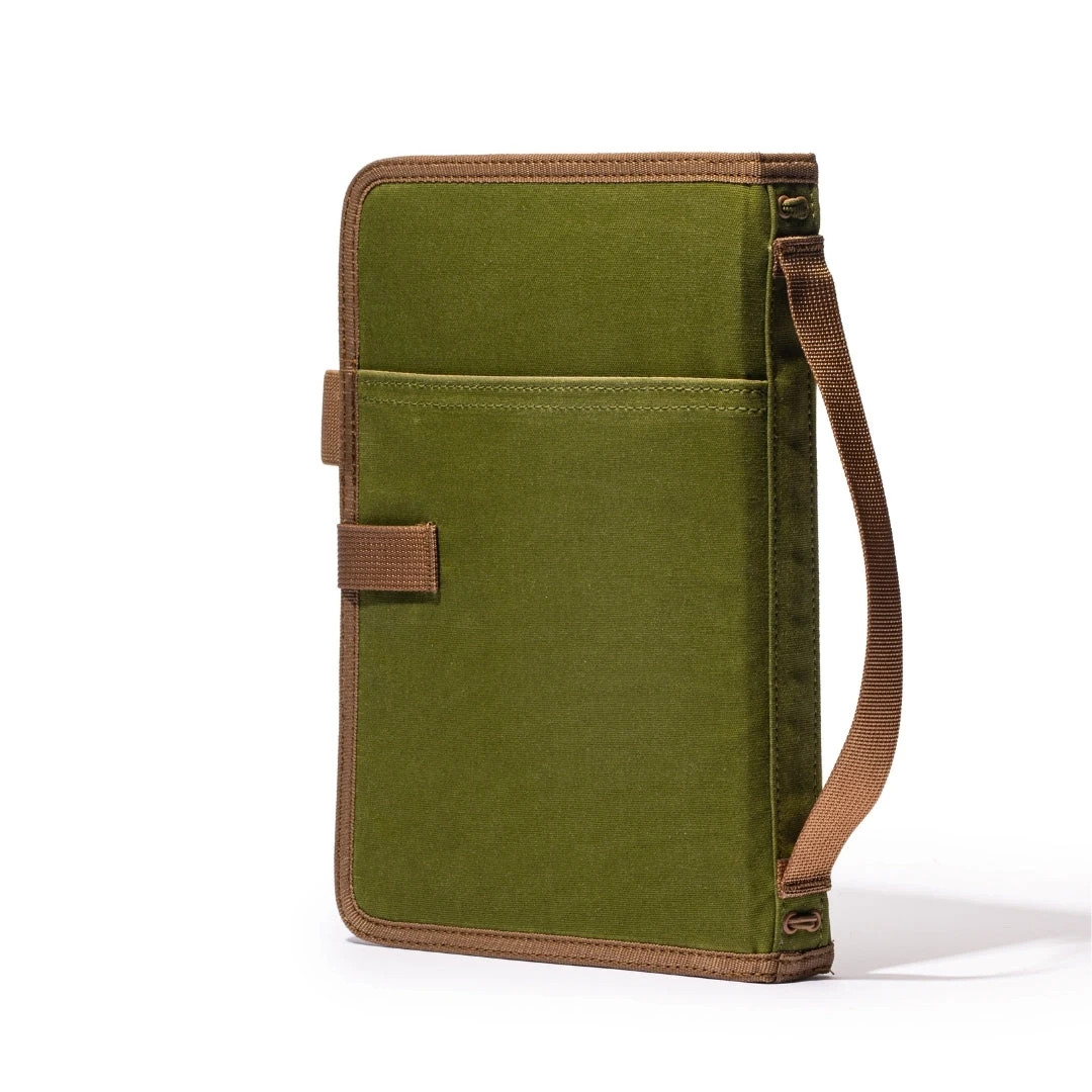 Lochby Field Journal Olive A5 Planner Cover | Water Resistant Waxed Canvas |