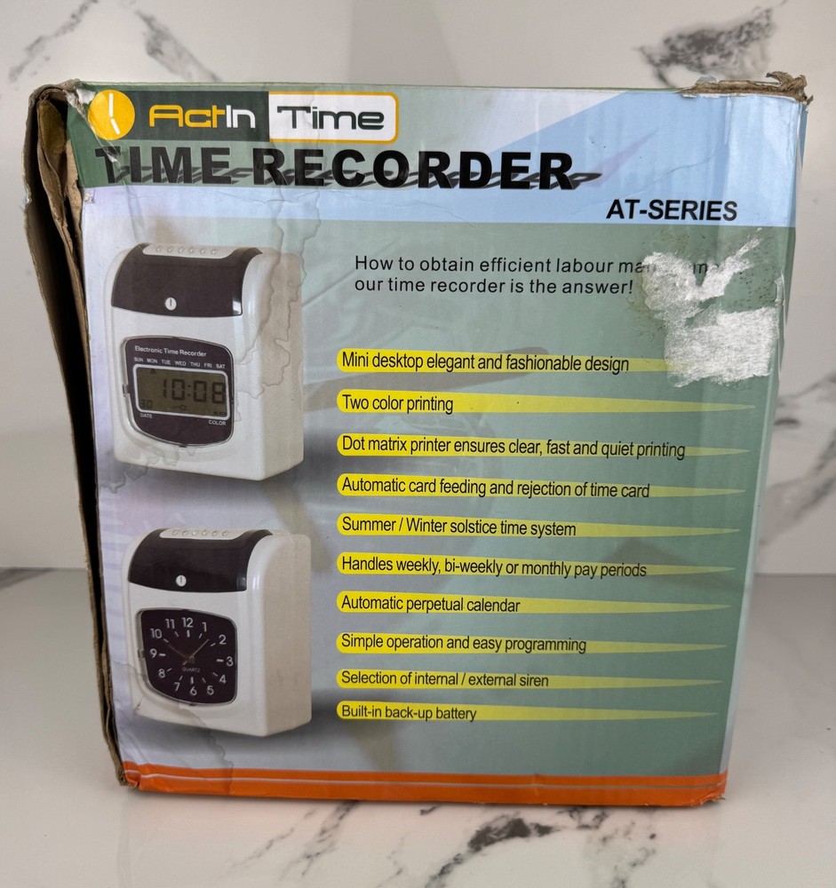 Actin Time AT-65DA Electronic Time Recorder Work Attendance Clocking In Machine