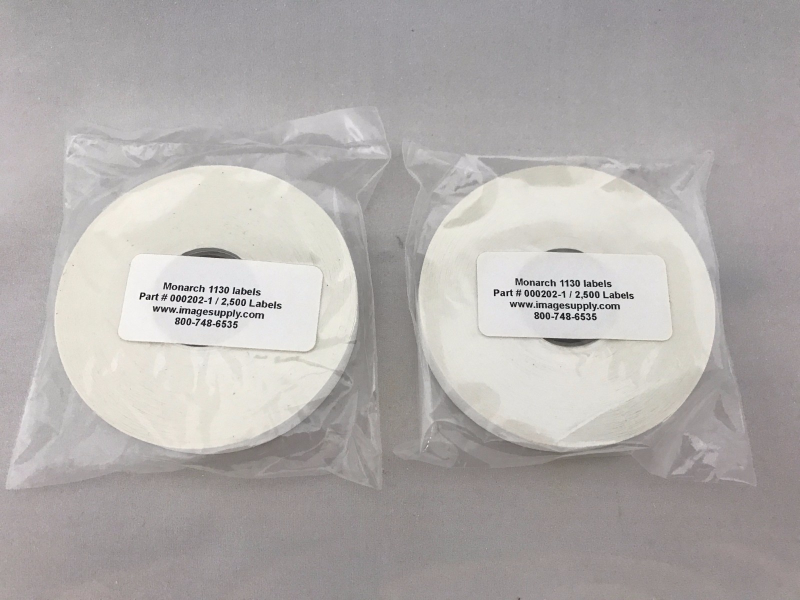 2 Rolls GENUINE Monarch Paxar 1130 White Labels 000202 / FO-122
