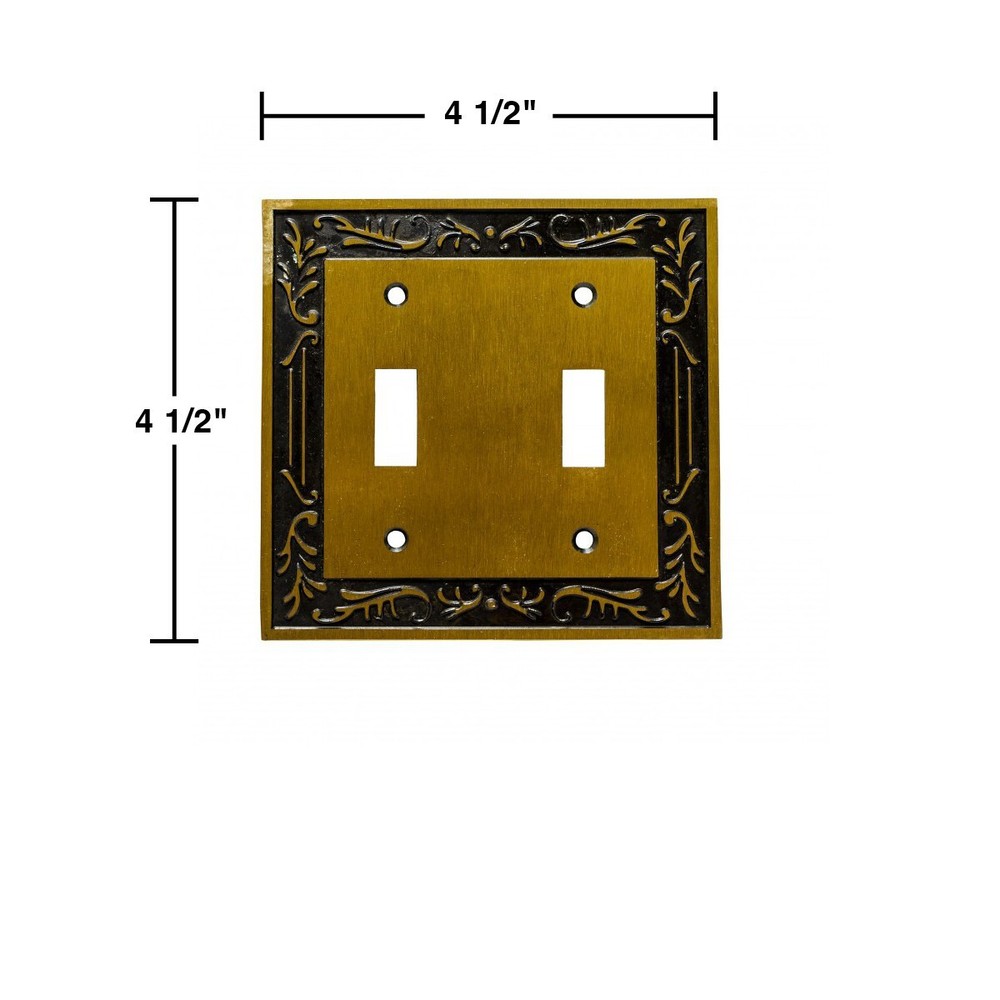 4 Victorian Switch Plate Double Toggle Antique Solid Brass | Renovator's Supply